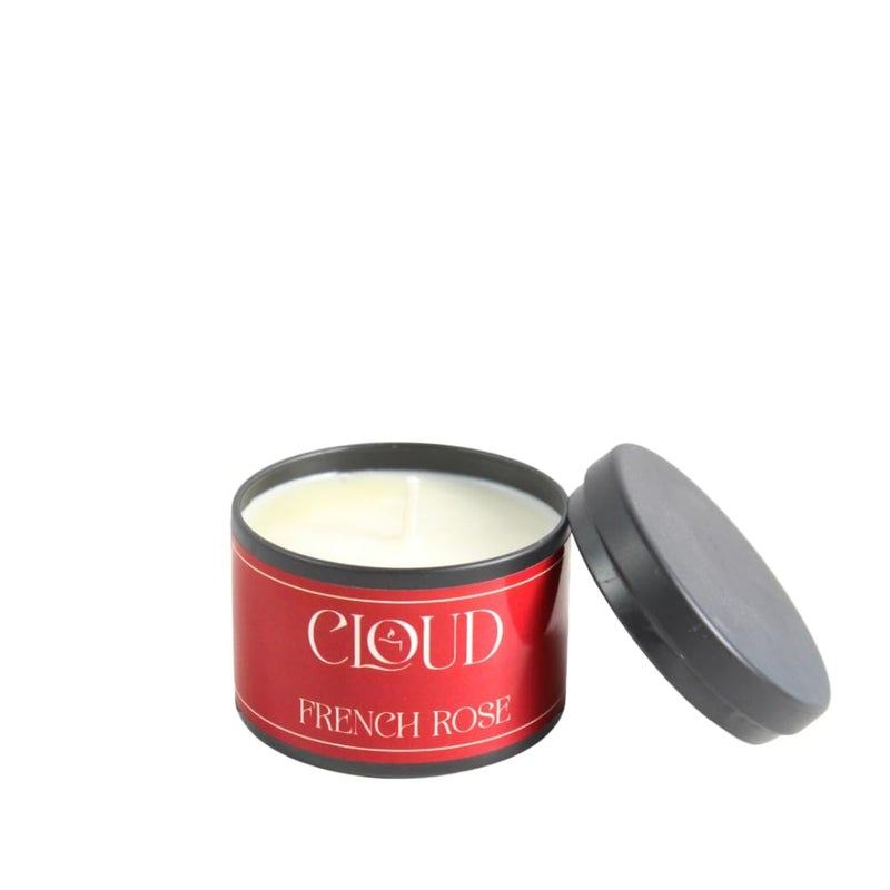 cloud CLOUD Classic 48oz Small Tin Jar Single Wick Candle Over 24 Hours of Burn Time Natural Soy Wax Candle Stress Relief and Relax for Home Bedroom French Rose  - Image 1
