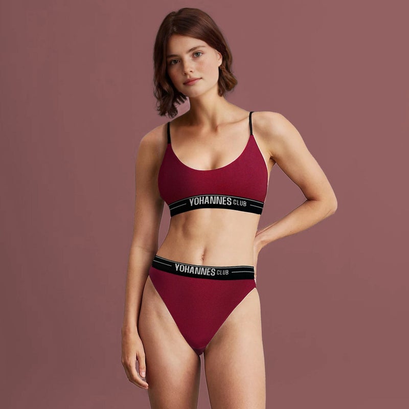 Yohannes Club Yohannesclub, Women, Underwear Set, (Bralet-Slip), Claret Red - Image 4