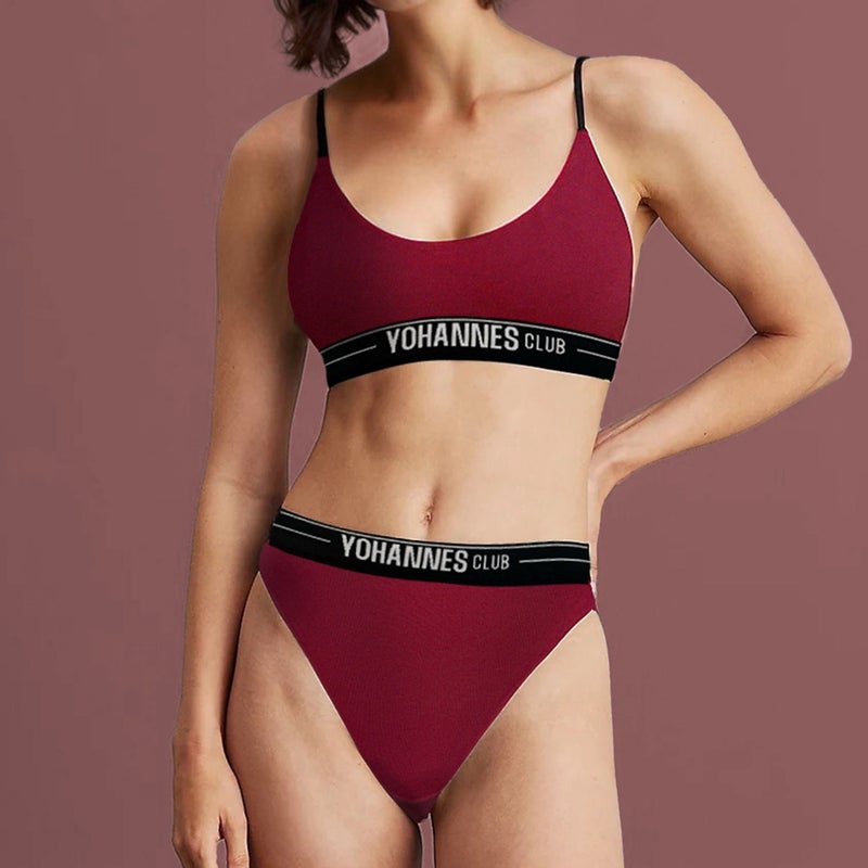 Yohannes Club Yohannesclub, Women, Underwear Set, (Bralet-Slip), Claret Red - Image 1