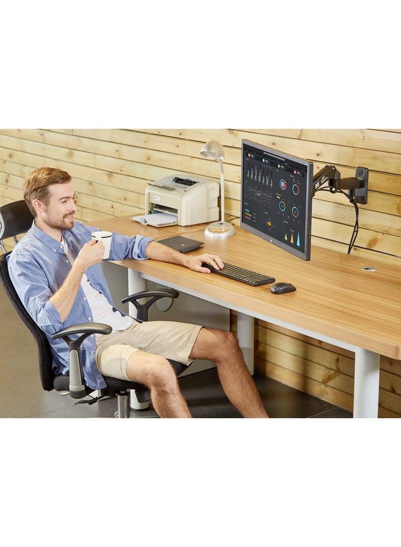 حامل حائط للشاشات من 17 إلى 27 بوصة – متحرك بالكامل مع ذراع دوّار – تصميم قوي وموفر للمساحة للاستخدام اليومي - Image 4