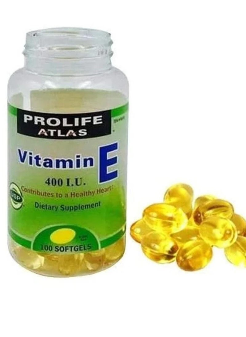 ATLAS Prolie Vitamin E 400IU X 100 Softgels  - Image 2