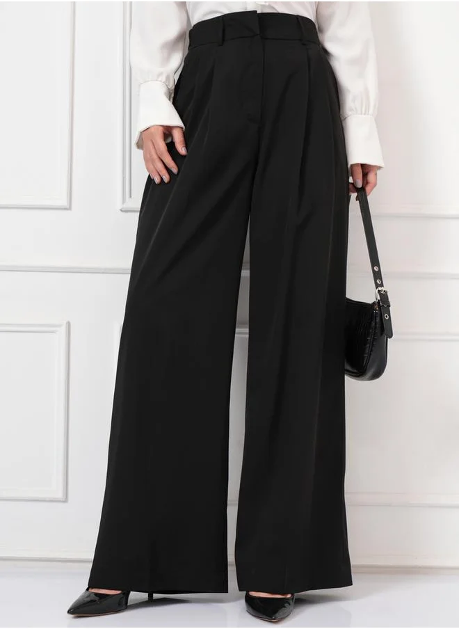 طوكيو توكيز Mid Rise Wide Leg Flared Pleated Trousers