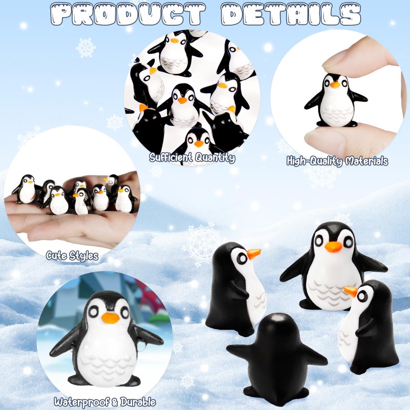 Bbiamsleep 130 Pcs Miniature Penguin Figurine Mini Resin Penguin Figurines Mini Resin Animals for Fairy Garden Micro Landscape Winter Christmas Decor - Image 3