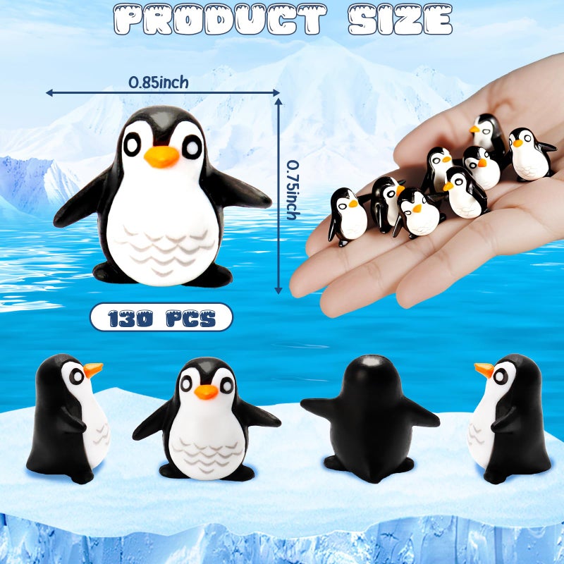 Bbiamsleep 130 Pcs Miniature Penguin Figurine Mini Resin Penguin Figurines Mini Resin Animals for Fairy Garden Micro Landscape Winter Christmas Decor - Image 2