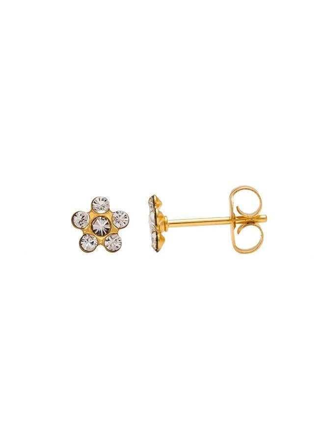 Studex - Daisy Apr Crystal 24K Pure Gold Plated Ear Studs - Image 1
