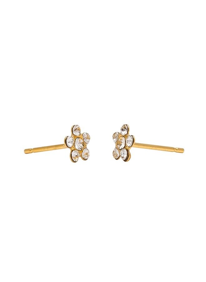 Studex - Daisy Apr Crystal 24K Pure Gold Plated Ear Studs - Image 1