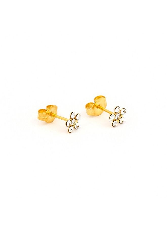 Studex - Daisy Apr Crystal 24K Pure Gold Plated Ear Studs - Image 1