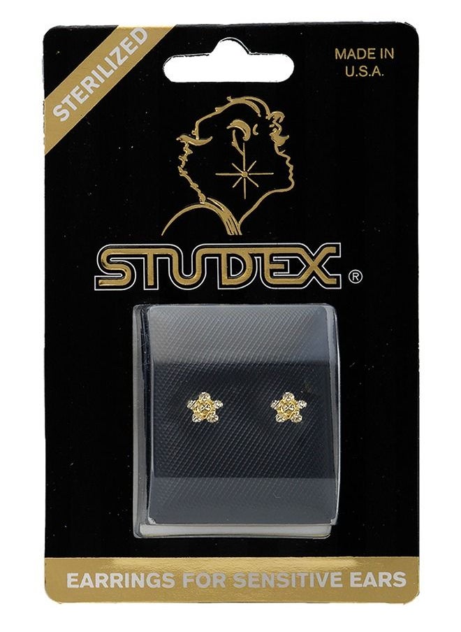 Studex - Daisy Apr Crystal 24K Pure Gold Plated Ear Studs - Image 1