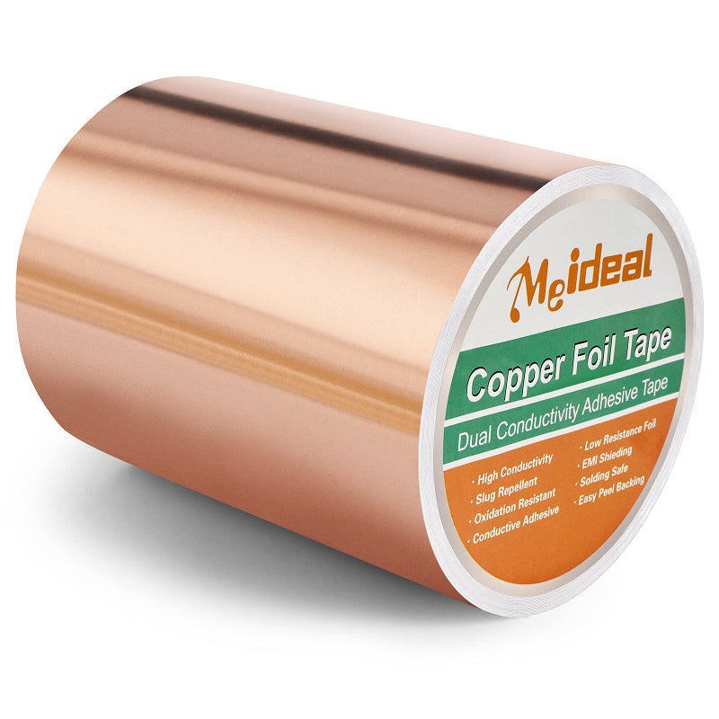 Meideal Meideal Copper Foil Tape (6inch X 33 FT) with Dual Conductive Adhesive Copper Tape for Guitar, Electrical Repairs, Arts & Crafts, Stained Glass, Paper Circuits, Soldering, Grounding, Home Decor  - Image 1