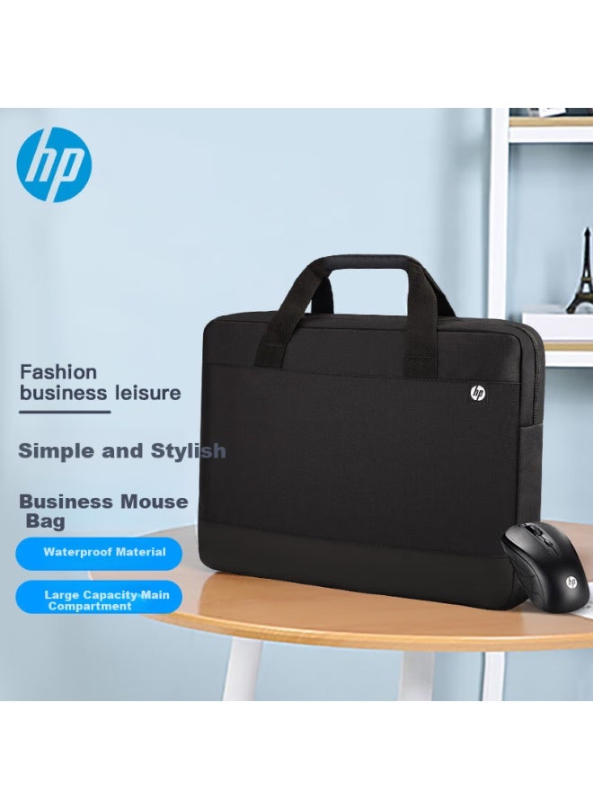 HP حقيبة كمبيوتر محمول Hp مجموعة حقيبة كمبيوتر محمول ماوس 15.6 بوصة حقيبة كمبيوتر محمول أعمال ماوس لاسلكي حقيبة كمبيوتر محمول مكتب أعمال رجال ونساء حقيبة كمبيوتر محمول مضادة للرش - Image 1