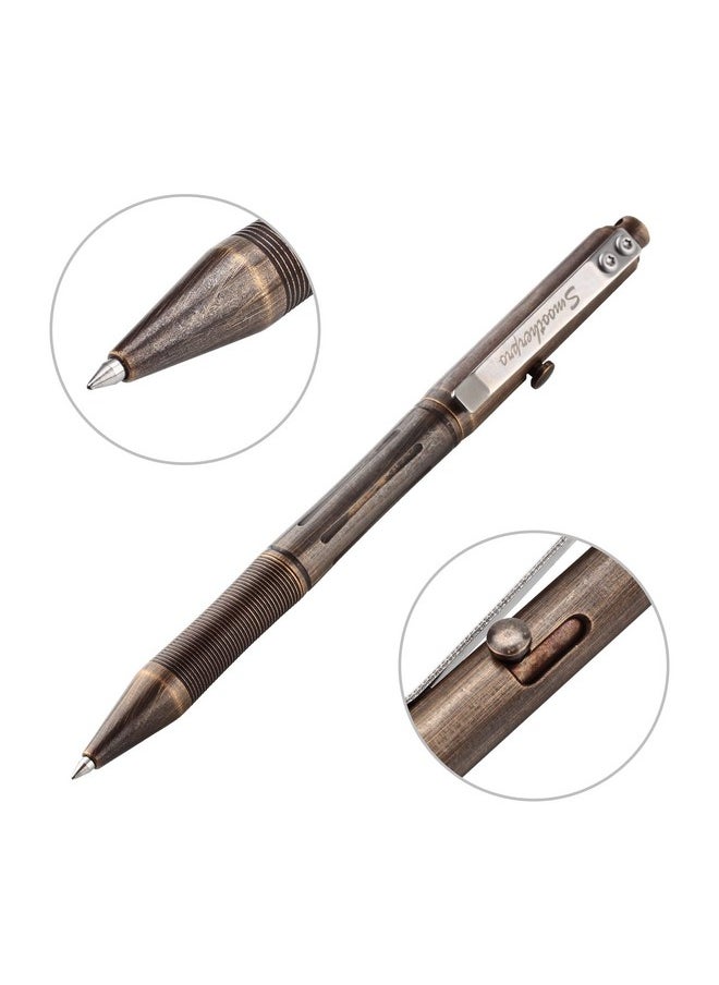 Solid Brass Bolt Action Pen Compatible With Pilot G2 Refill Stainless Steel Clip Heavy Weight For Tremor Parkinson Arthritic Hands Copper Plated Retro Black (Rg335) - pzsku/Z90E0353E1AEA14A9485EZ/45/_/1720520847/f3461c38-58a4-4ab0-b145-53462b1159fd