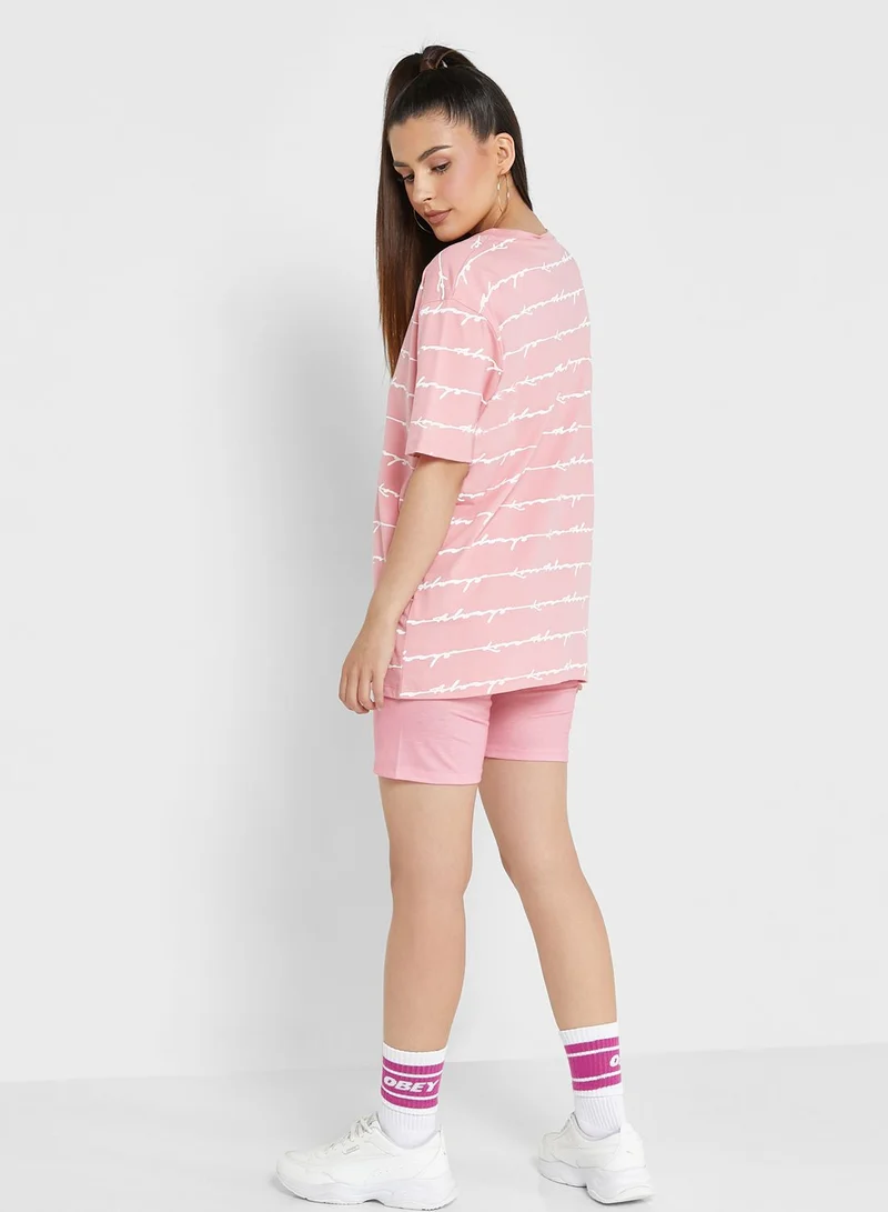 Ginger Short Sleeve Graphic Tee & Shorts Set