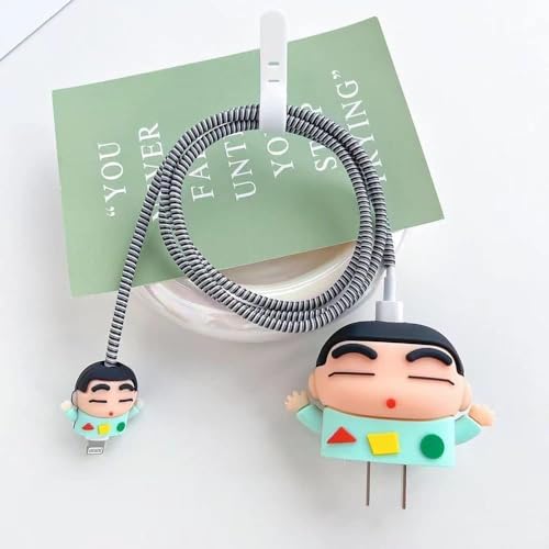 Sounce Shinchan Protective Case for iPhone 18W & 20W Charger and Wire Protector for Lightning Cable – Protective Cover, Protection Sleeve, Cord Saver for Earphones (Charger Not Included) - Image 2