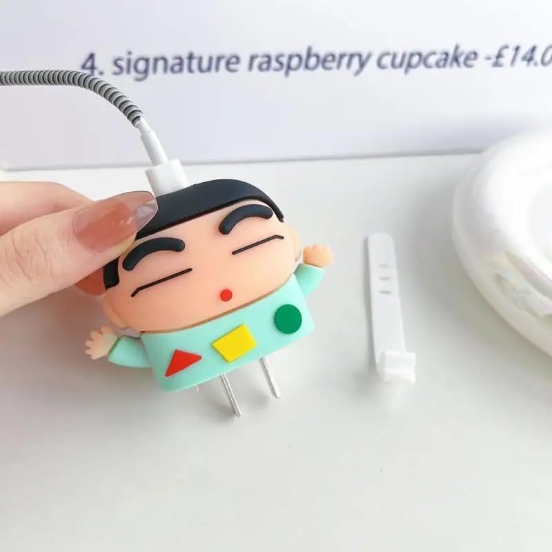 Sounce Shinchan Protective Case for iPhone 18W & 20W Charger and Wire Protector for Lightning Cable – Protective Cover, Protection Sleeve, Cord Saver for Earphones (Charger Not Included) - Image 3