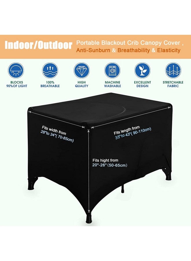 Funvalley Surperfect Blackout Crib Canopy Cover Stretchy Breathable Travel Netting Tent And Shade Stretch Up To 40"×30" For Indoor And Outdoor Children'S Sleep Safety - Image 4