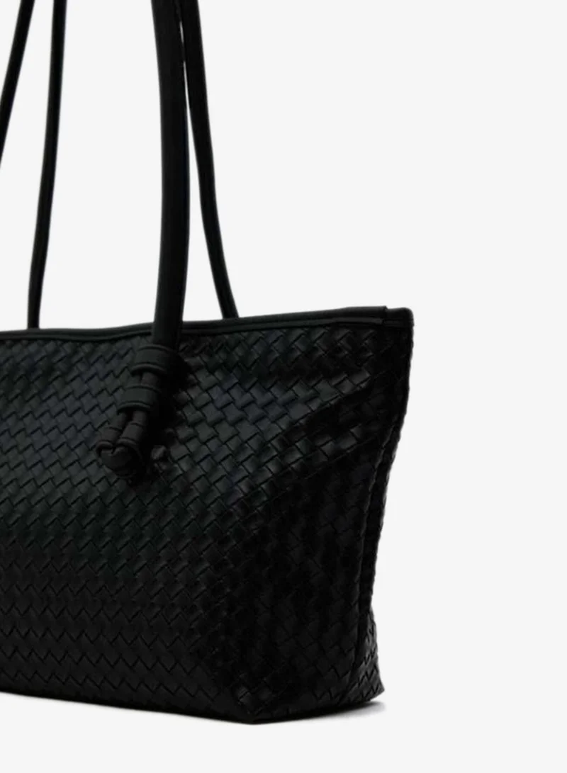 Shule Bags  Campana Braided Shoulder Bag Black. for Women | Best Price UAE