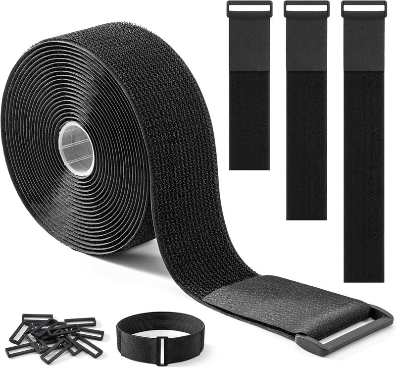Trilancer 5cm x 5m Heavy Duty Hook and Loop Straps with 15 Buckles – Adjustable, Cut-to-Length, Reusable Cinch Straps for Securing Cables, Hoses, Pipes, and More - Image 1