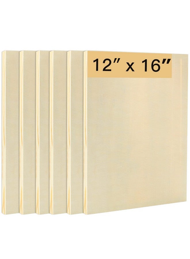 FVIEXE 6Pcs Wood Panels For Painting 12 X 16 Inch Craft Wood Canvas Panel Boards Unfinished Cradled Wood Panels For Arts & Crafts Wooden Painting Pouring Panel Board - Image 1
