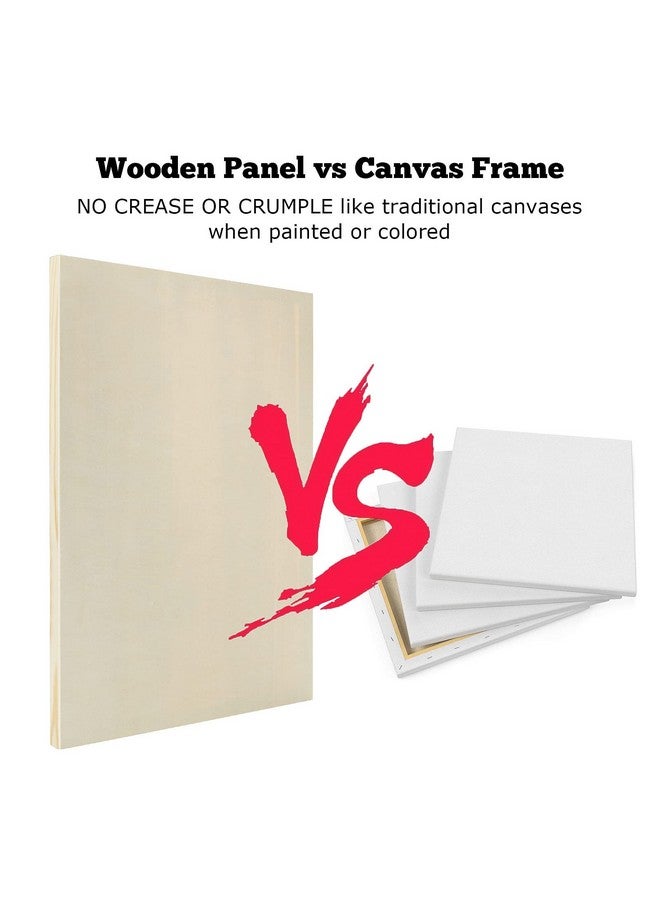FVIEXE 6Pcs Wood Panels For Painting 12 X 16 Inch Craft Wood Canvas Panel Boards Unfinished Cradled Wood Panels For Arts & Crafts Wooden Painting Pouring Panel Board - Image 5