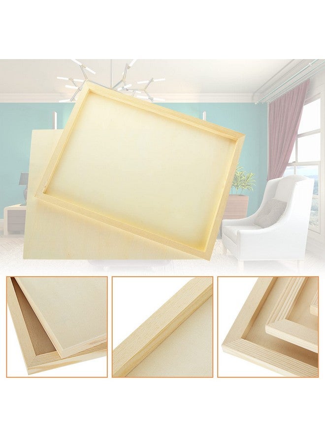 FVIEXE 6Pcs Wood Panels For Painting 12 X 16 Inch Craft Wood Canvas Panel Boards Unfinished Cradled Wood Panels For Arts & Crafts Wooden Painting Pouring Panel Board - Image 4