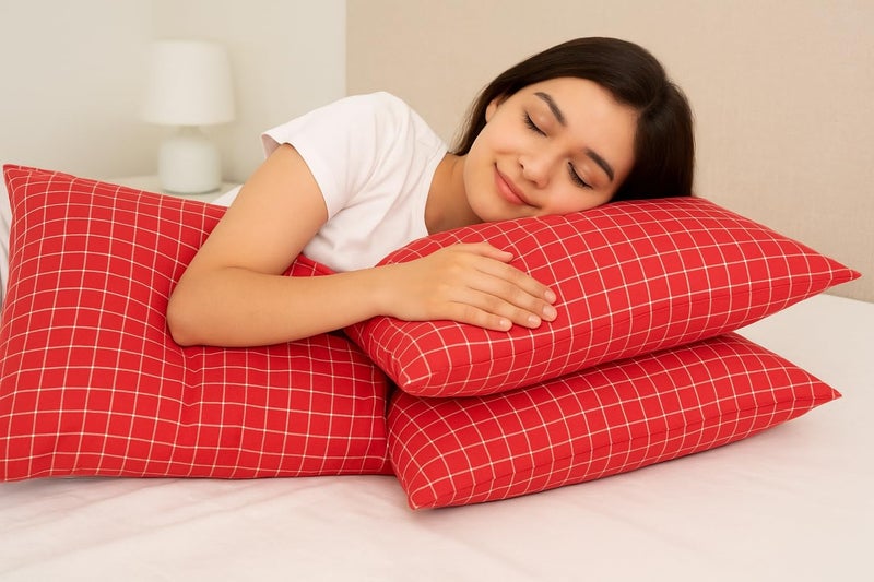 CRAZYWEAVES 100% Cotton Pillow case Khadi Cotton Pillow Covers for Bed Pillows Set of 2 Pillow Covers Set (18"x28") for Standard Pillows. (Crazy 6) - Image 3