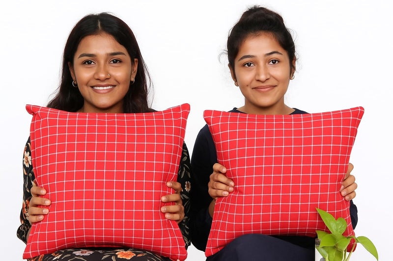 CRAZYWEAVES 100% Cotton Pillow case Khadi Cotton Pillow Covers for Bed Pillows Set of 2 Pillow Covers Set (18"x28") for Standard Pillows. (Crazy 6) - Image 5