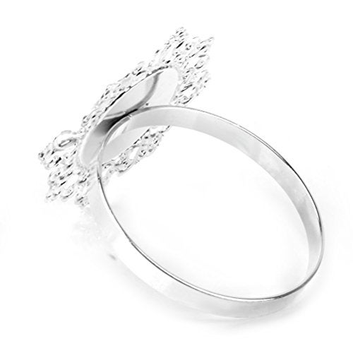 ROSENICE 12pcs Crystal Napkin Rings (Silver) - Image 4