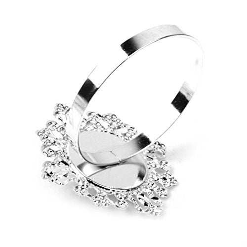 ROSENICE 12pcs Crystal Napkin Rings (Silver) - Image 5
