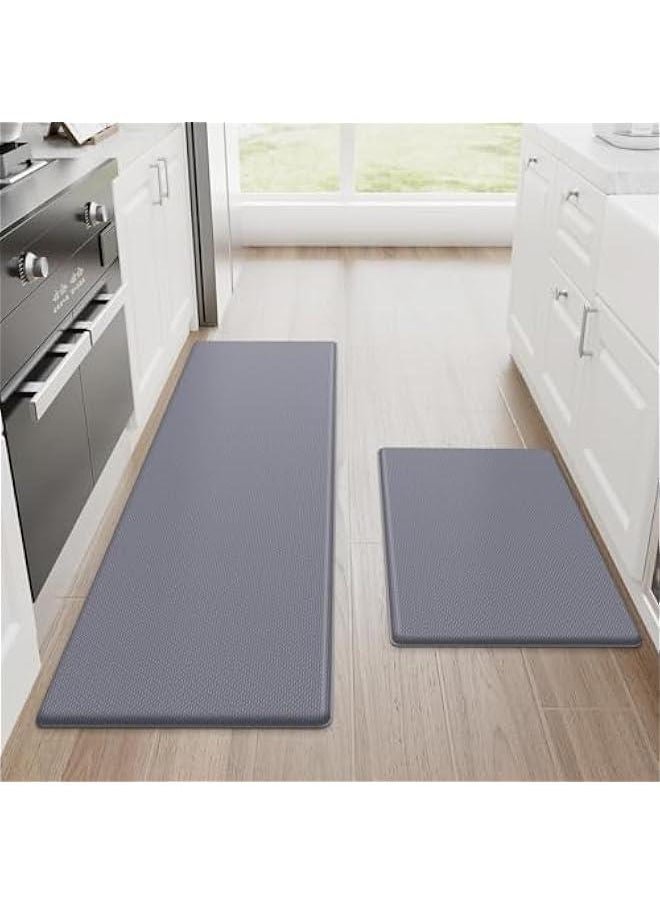 TRASSLE Kitchen Mat, 2 PCS Kitchen Rugs, Cushioned Kitchen Mats for Floor, Anti-Fatigue Mat, Kitchen Rug Set, Non-Skid Standing Mat for Kitchen, Office, Sink, 45×75CM+45×120CM  - Image 1