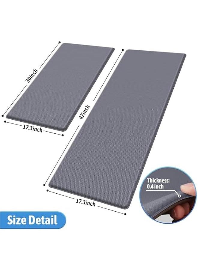 TRASSLE Kitchen Mat, 2 PCS Kitchen Rugs, Cushioned Kitchen Mats for Floor, Anti-Fatigue Mat, Kitchen Rug Set, Non-Skid Standing Mat for Kitchen, Office, Sink, 45×75CM+45×120CM  - Image 2