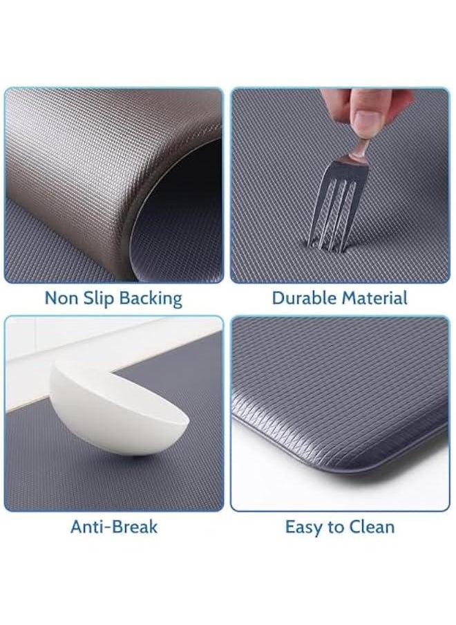 TRASSLE Kitchen Mat, 2 PCS Kitchen Rugs, Cushioned Kitchen Mats for Floor, Anti-Fatigue Mat, Kitchen Rug Set, Non-Skid Standing Mat for Kitchen, Office, Sink, 45×75CM+45×120CM  - Image 3