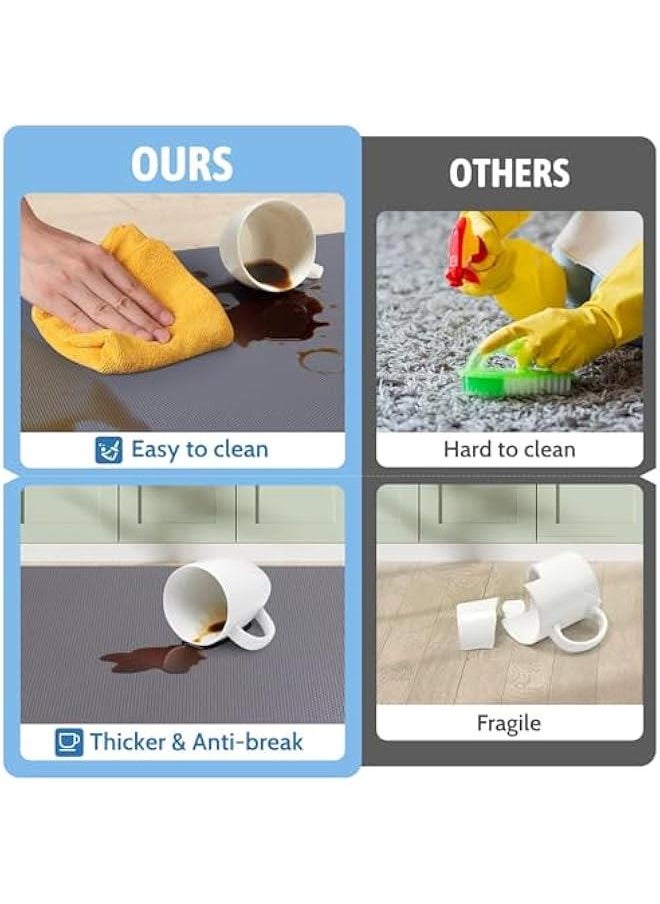 TRASSLE Kitchen Mat, 2 PCS Kitchen Rugs, Cushioned Kitchen Mats for Floor, Anti-Fatigue Mat, Kitchen Rug Set, Non-Skid Standing Mat for Kitchen, Office, Sink, 45×75CM+45×120CM  - Image 4