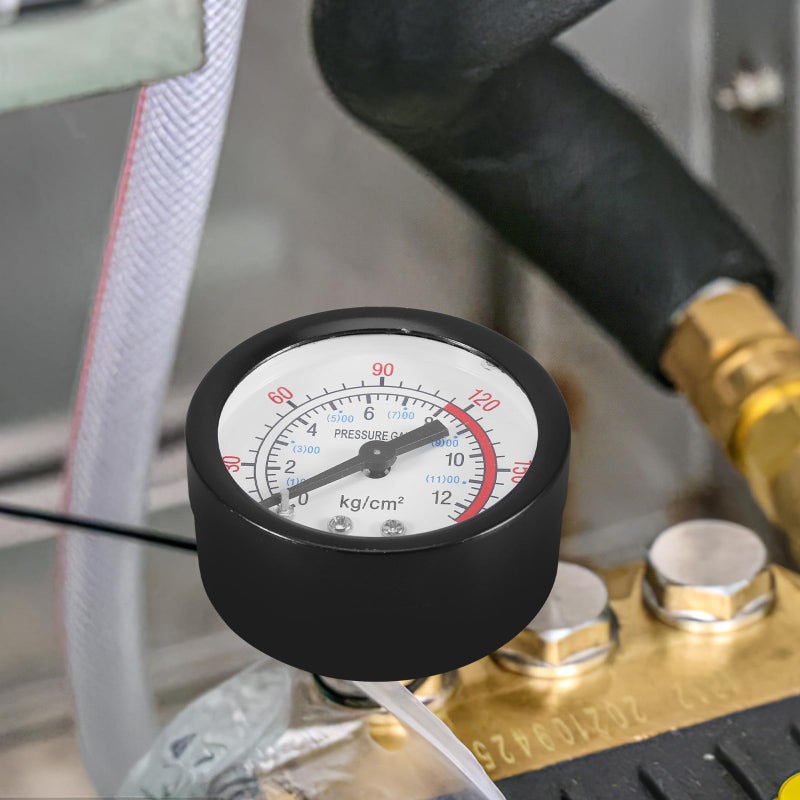 Vertical 1 4 Inch 2 Port Iron Dial Oil Free Air Compressor Pressure Gauge - Image 5