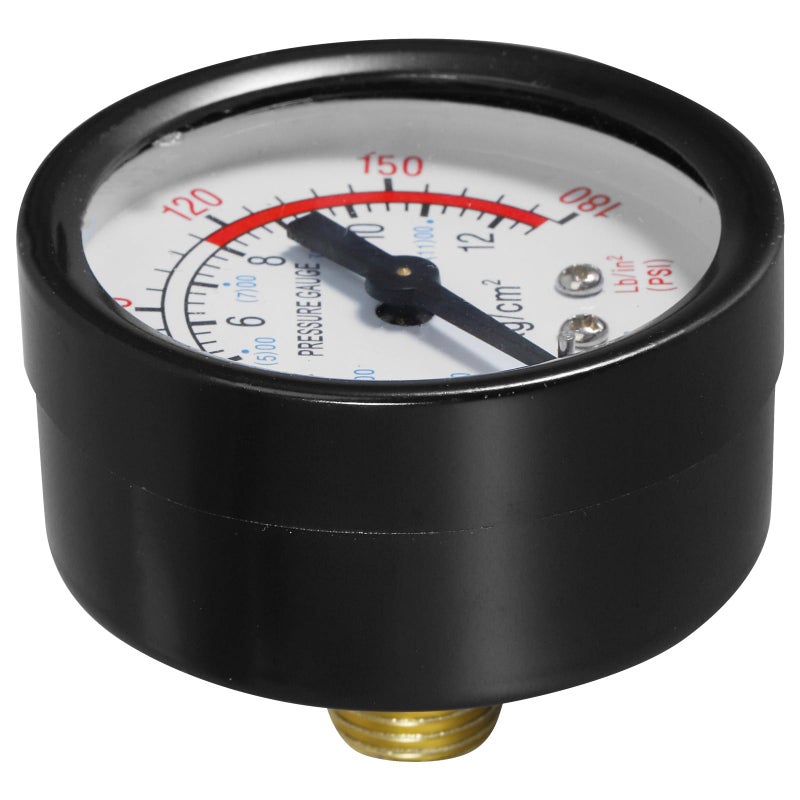 Vertical 1 4 Inch 2 Port Iron Dial Oil Free Air Compressor Pressure Gauge - Image 2