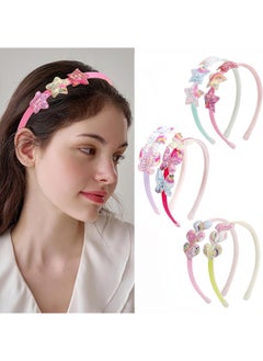 Fishdown Fishdown Girls Headbands for Kids Glitter Toddler Girl Sequin Headbands Glitter Heart Rainbow Butterfly Star Non-slip Headbands with Teeth (6 PCS)  - Image 3