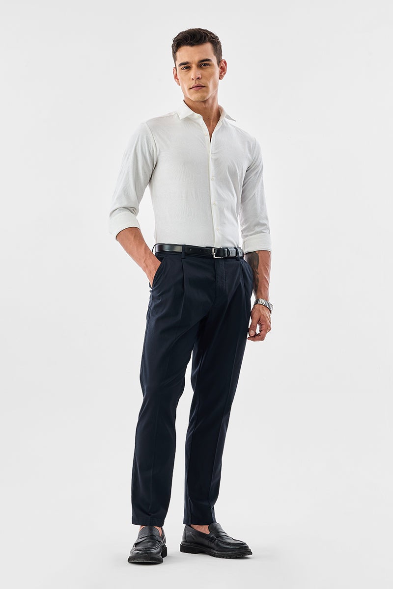 SNITCH Slim Fit Stretch Pleated Trousers - Image 2