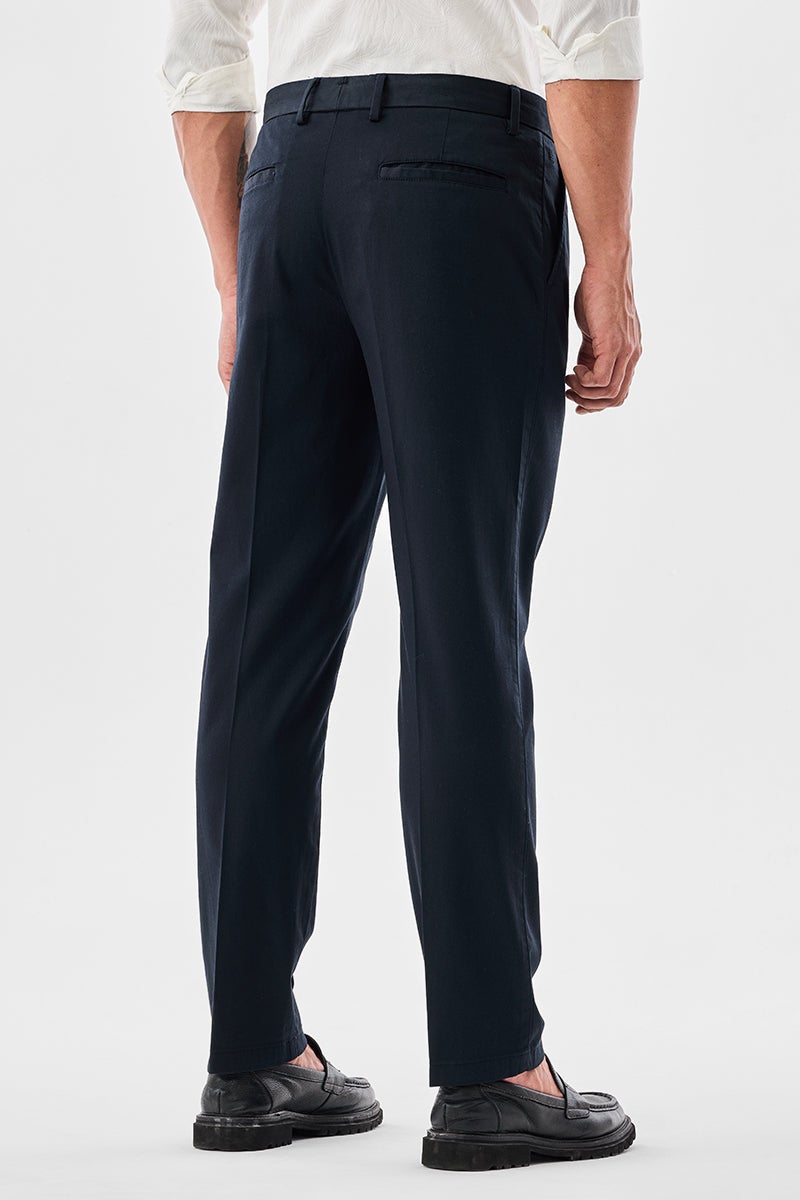 SNITCH Slim Fit Stretch Pleated Trousers - Image 4