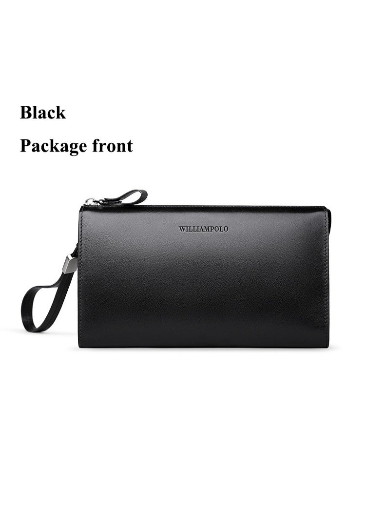 Williampolo Handbag Men's Leather Large Capacity Long Wallet Head Layer Leather Business Underarm Bag - Image 3