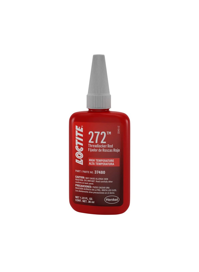 Loctite Loctite 272 Threadlocker for Automotive: High-Strength, High-Temperature, Anaerobic, Heavy-Duty Applications, Works on All Metals | Red, 36 ml Bottle (PN: 37480-492143)  - Image 1