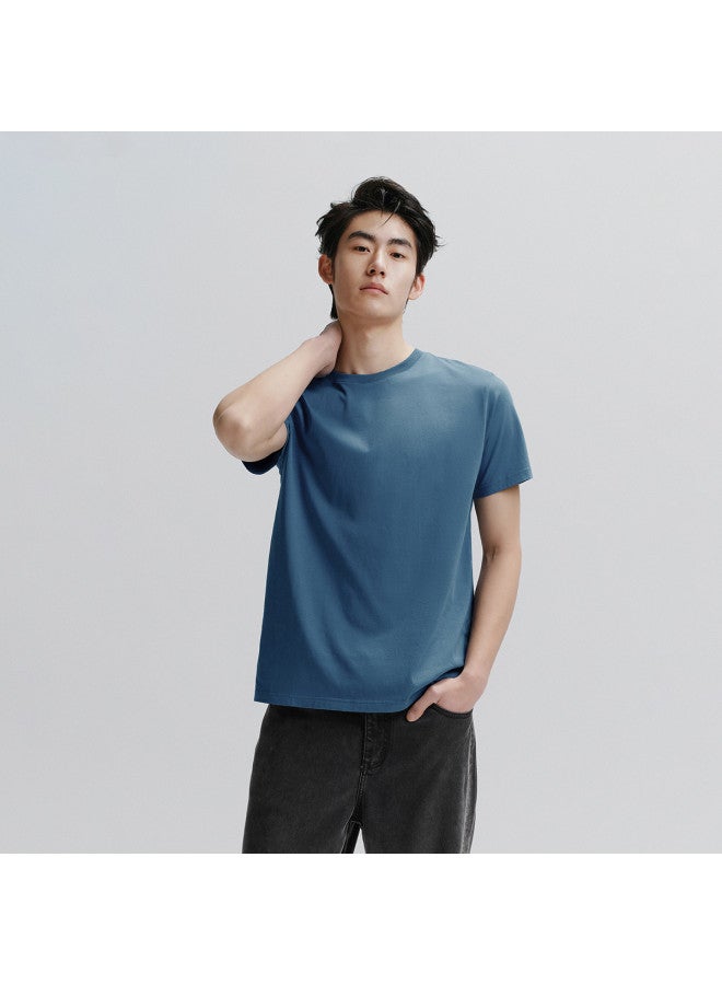 Waxbird Men's Autumn Short Sleeve Base Layer Solid Color Couple Men's T-shirt - Image 2