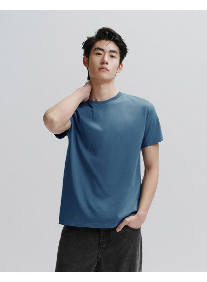 Waxbird Men's Autumn Short Sleeve Base Layer Solid Color Couple Men's T-shirt - Image 1