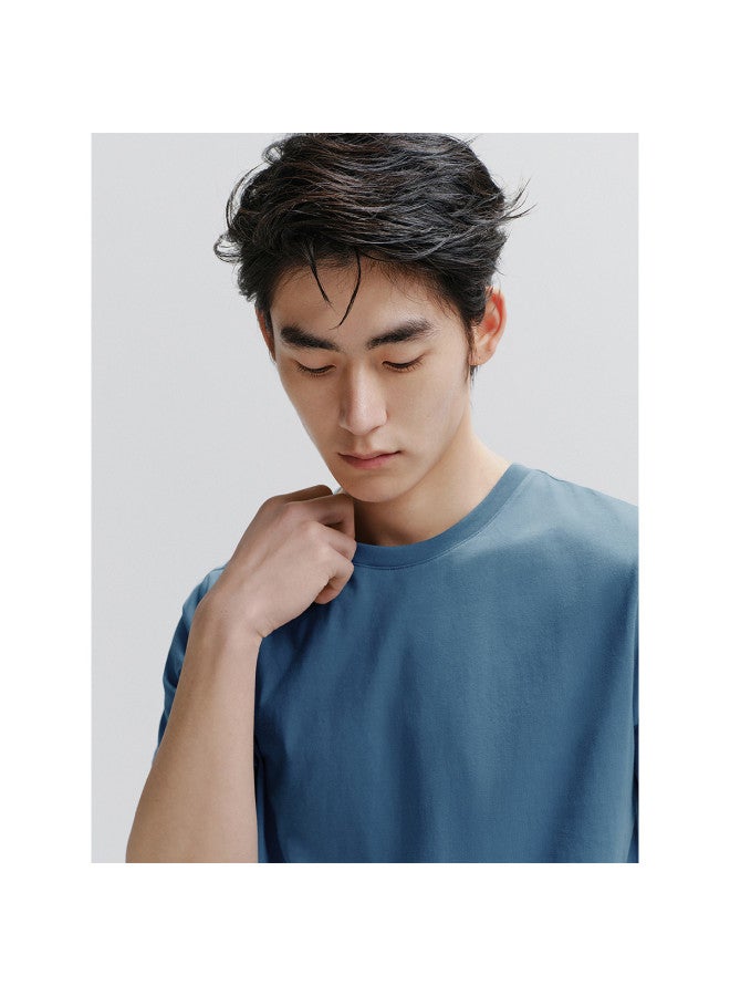 Waxbird Men's Autumn Short Sleeve Base Layer Solid Color Couple Men's T-shirt - Image 4