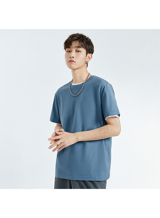 Waxbird Men's Autumn Short Sleeve Base Layer Solid Color Couple Men's T-shirt - Image 5