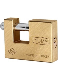 Yuma Sliding Shaft Brass Padlock 70 mm Two Way Silver - White 1 Piece  - Image 1