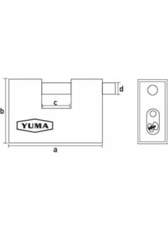 Yuma Sliding Shaft Brass Padlock 70 mm Two Way Silver - White 1 Piece  - Image 3