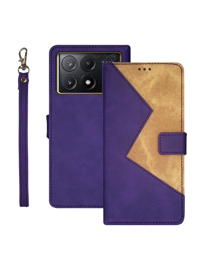 The Bros Case For Xiaomi Poco X6 Pro 5G Two-color Splicing Leather Phone Case