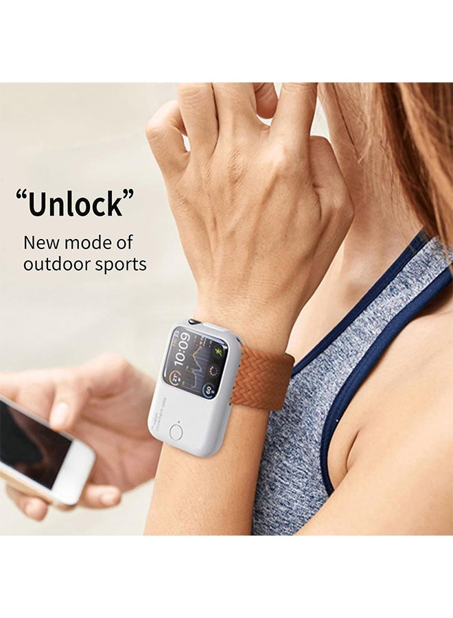 Fast Charging for Apple Watch, Wearable Design Wireless Magnetic iWatch Charger, 1200mAh, Portable Apple Watch Charger,Travel Iwatch Charger Power Bank，for iWatch Series 10/9/8/7，44/45/46mm（Starlight White） - Image 4