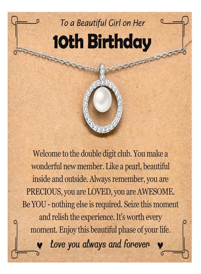 EPIRORA 10th Birthday Gifts for Girls- 16+2" Adjustable Pearl Pendant Necklace, 10 Year Old Sweet Birthday Jewelry Gifts Ideas for Teen Girl Daughter Granddaughter Sister Niece Friends - Image 1