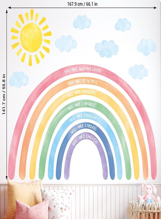 DECOWALL Extra Large Rainbow Wall Decals - Positive Affirmation Quote Stickers for Kids Nursery, Bedroom, Classroom & Playroom Decor, Removable PVC Wall Art (FH4-2524) - Image 5
