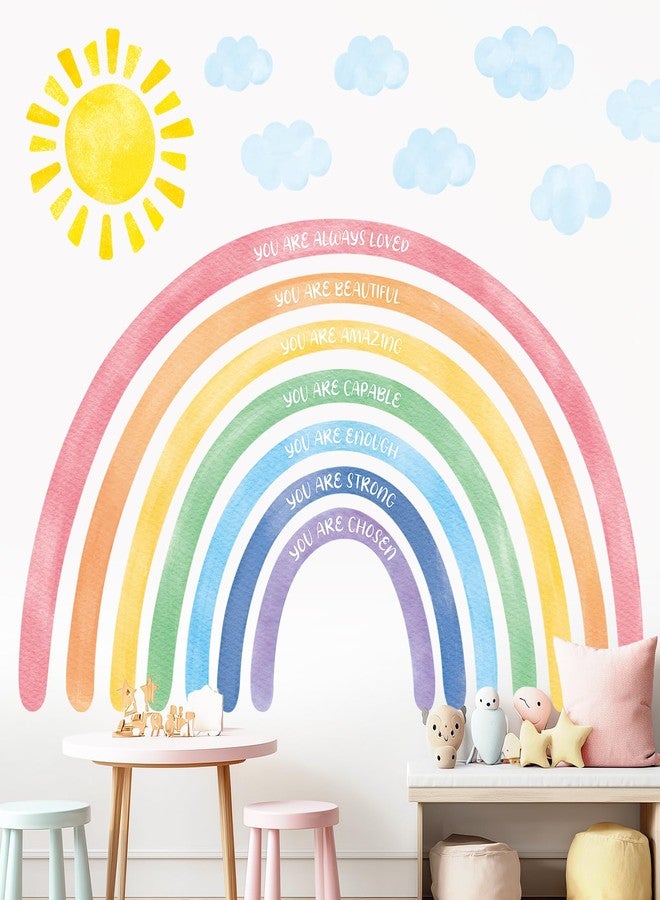 DECOWALL Extra Large Rainbow Wall Decals - Positive Affirmation Quote Stickers for Kids Nursery, Bedroom, Classroom & Playroom Decor, Removable PVC Wall Art (FH4-2524) - Image 2